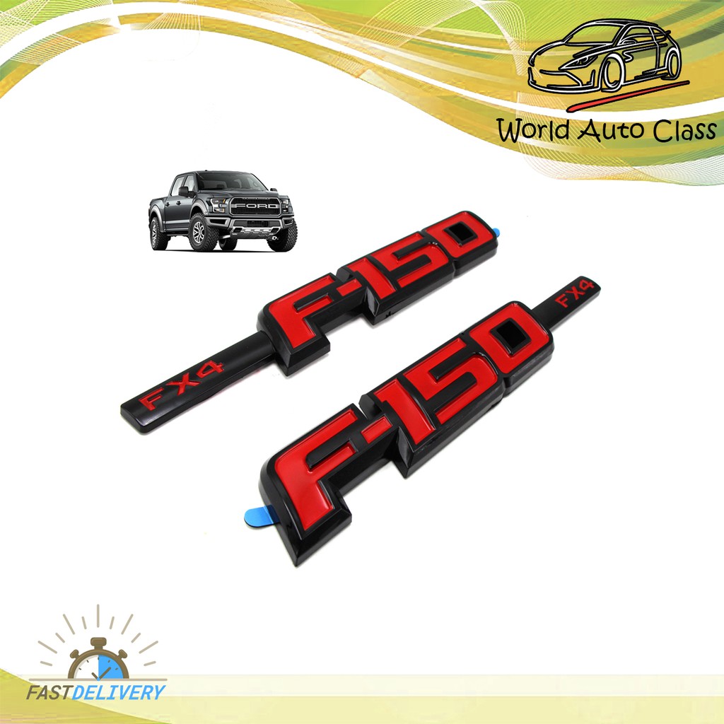 โลโก้ Logo "F-150 FX4" สี Black Red F-150 Ford 2, 4 ประตู ปี