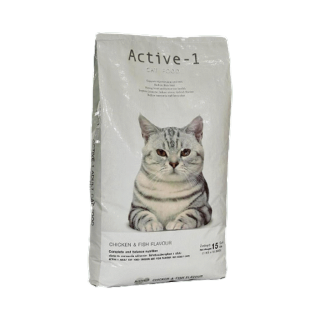 [ ใส่โค้ด ACCHG066 รับส่วนลดทันที 80.- ] ACTIVE-1 (แอคทีฟวัน) อาหารแมว กระสอบ 15kg