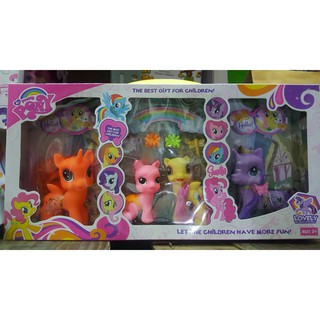 firstbuy_Pony my horse lovely  ม้าโพนี่แพ็ค 3 ตัว +อุปกรณ์แต่งตัวครบชุด(ใหญ่)
