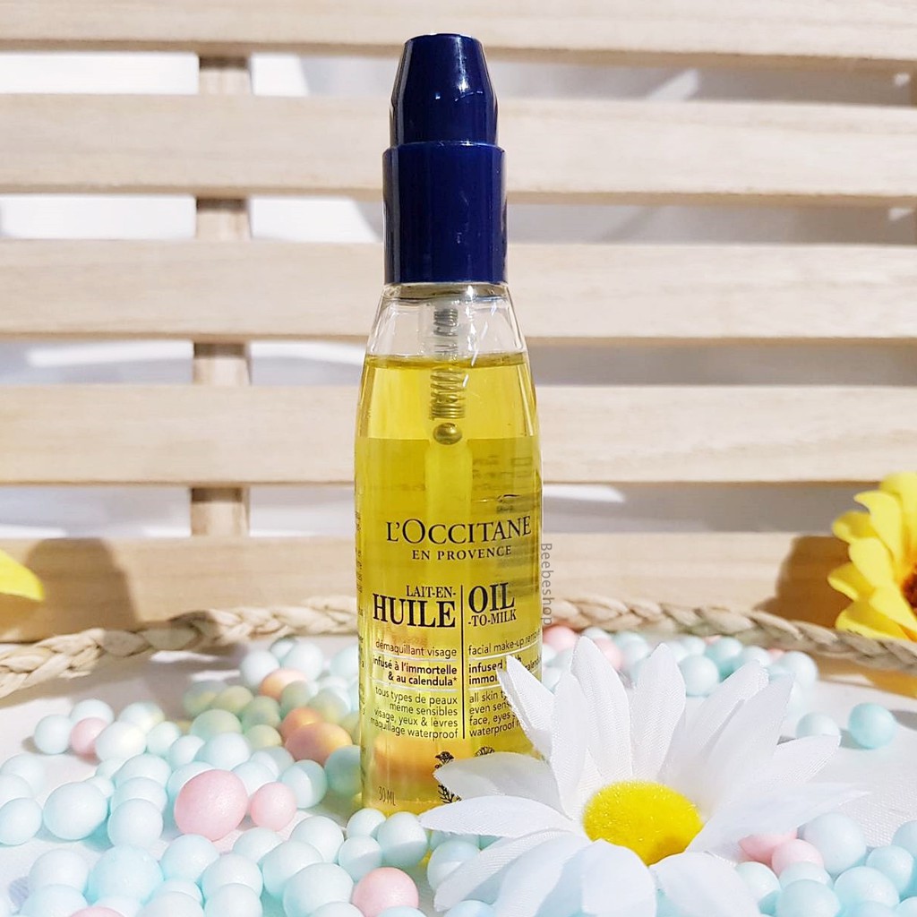 Loccitane oil to milk make up remover 30ml ผลิต 022019ผลิตภัณฑ์ดูแลผิว