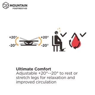 MOUNTAIIN ที่พักเท้าเพื่อสุขภาพ แท่นวางเท้า ที่วางเท้า รุ่น FOOTREST-03 ปรับระดับได้ แบบนุ่มสบาย