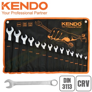 KENDO 15246 ชุดประแจแหวนข้างปากตาย 14 ตัวชุด 6-24mm