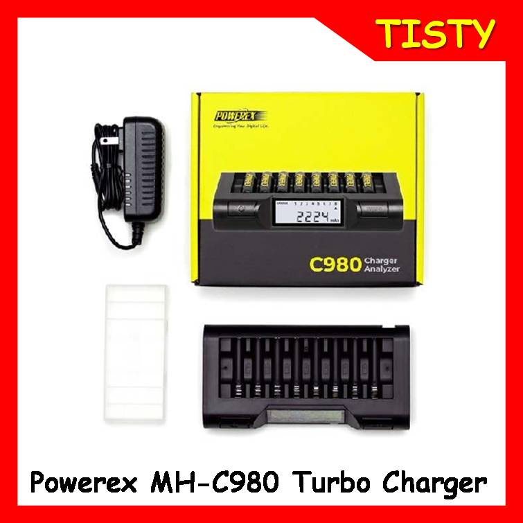 แท้ 100% Powerex MH-C980 Turbo Charger-Analyzer for 8 AA/AAA Batteries
