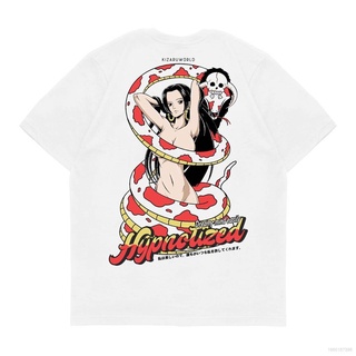 Ag เสื้อยืดแขนสั้นลําลอง ทรงหลวม พิมพ์ลายอนิเมะ ONE PIECE BOA HANCOCK แฟชั่นสําหรับผู้ชาย และผู้หญิง