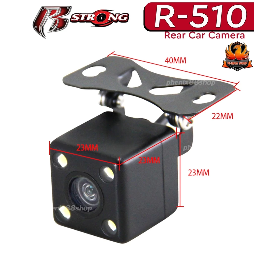 กล้องมองหลัง กล้องถอยหลังติดรถยนต์แบบเจาะ  R-STRONG Rear Camera รุ่น R-510 พร้อมไฟLED 4 จุด thumbnail 4