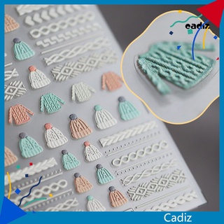 Cad สติกเกอร์ผ้าขนสัตว์ ลายเกล็ดหิมะ 5D หลายรูปทรง สีขาว หลากสี สําหรับตกแต่งเล็บ