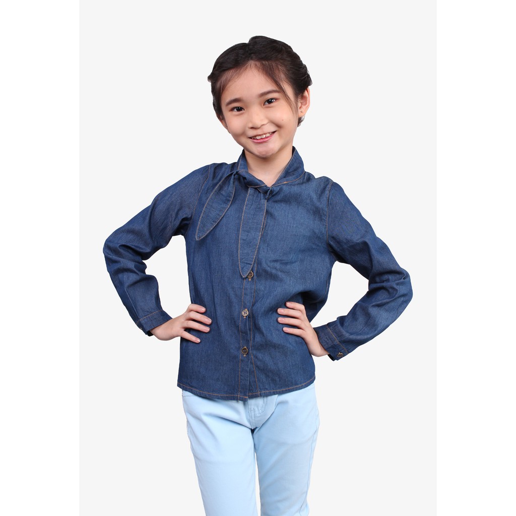 Soda Kids Denim Bowtie แขนยาว KGA01563-A091904
