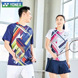 Yonex ชุดกีฬาแบดมินตัน แขนสั้น แบบแห้งเร็ว เหมาะกับฤดูร้อน สําหรับผู้ชาย และผู้หญิง