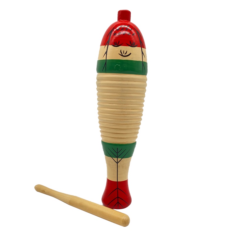 Treeyear เครื่องดนตรีไม้ รูปปลา Guiro เครื่องเคาะจังหวะไม้ พร้อมค้อน สําหรับเด็ก - รูปที่ 4