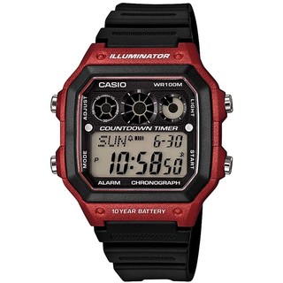 Casio นาฬิกาข้อมือผู้ชาย สีดำ สายเรซิ่น รุ่น AE-1300WH,AE-1300WH-4A,AE-1300WH-4AVDF