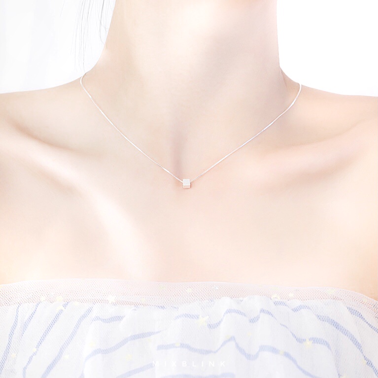 สร้อยคอ เงินแท้ 92.5% ส่งฟรี EMS ♡ รุ่น Boxy ♡ - ( #A21 )