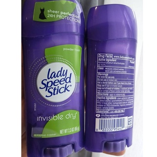 กลิ่นหอมสดชื่น 65 กรัม คละกลิ่น Lady Speed Stick  by MENNEN Invisible Dry กลิ่น Powder Fresh