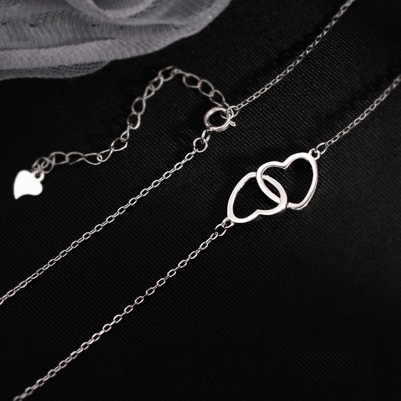 สร้อยคอโซ่ จี้รูปหัวใจคู่ ทรงเรขาคณิต เครื่องประดับ แฟชั่นเรียบง่าย สําหรับผู้หญิง เจ้าสาว งานแต่งงาน - รูปที่ 7