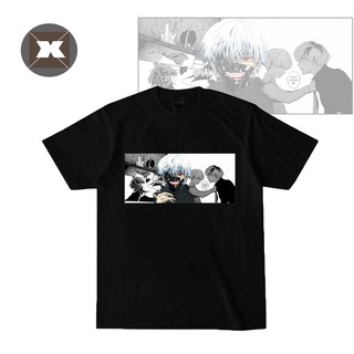 เสื้อยืดครอป เสื้อยืดแขนสั้นพิมพ์ลาย Tokyo Ghoul Kaneki Ken ทรงหลวมแฟชั่นสําหรับผู้หญิง 2021