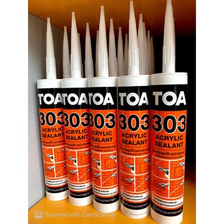 TOA ACRYLIC SEALANT ทีโอเอ 303 อะครีลิคอุดโป๊ว แดปTOA 280 มล. สีขาว