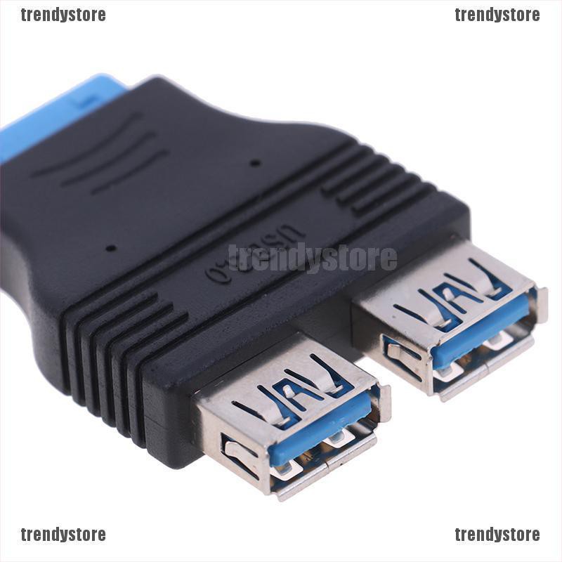 [GTRE] อะแดปเตอร์เชื่อมต่อเมนบอร์ด 2 พอร์ต USB 3.0 ตัวเมีย เป็น 20 pin ตัวเมีย