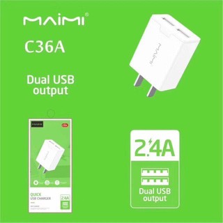 หัวชาร์จmaimi c36a 2.4a 2usb