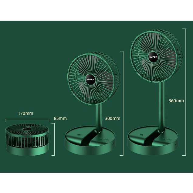 พัดลม USB Desktop Fan พัดลมไฟฟ้า แบบพกพาพับได้ พัดลมตั้งโต๊ะ ยืดหดได้ พัดลมชาจเก็บไฟ พัดลมพก พัดลมมินิ รูปที่ 4