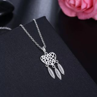 สร้อยคอดรีมแคทเชอร์หัวใจ • Heart Dream Catcher Necklace