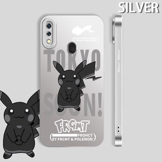 เคสโทรศัพท์ซิลิโคน TPU แบบนิ่ม ลายปิกาจู ป้องกันเลนส์กล้อง สีดํา สําหรับ Samsung Galaxy A30 A20 M10S