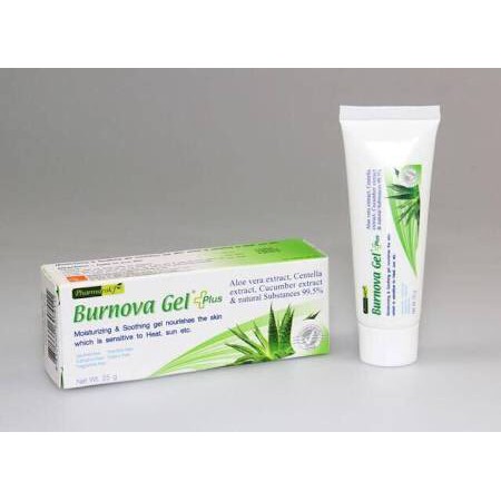 ถูกมาก++Burnova Gel Plus เจลบำรุงผิวหน้าสำหรับคนเป็นสิวและผิวแพ้ง่าย Original ขนาด 25G สีเขียว