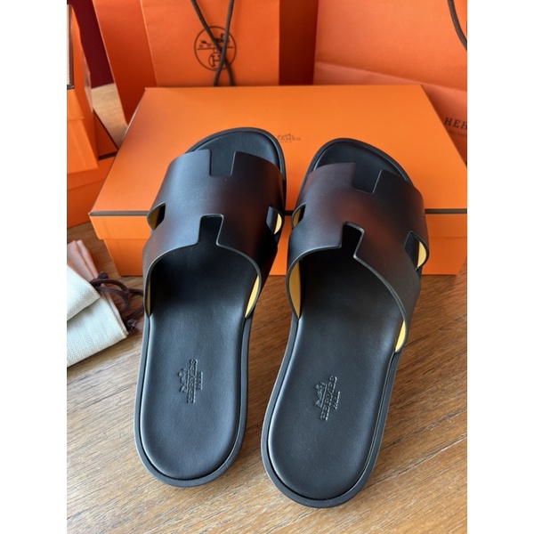 Hermes Izmir sandal อปกครบ ดำและน้ำตาล size 42