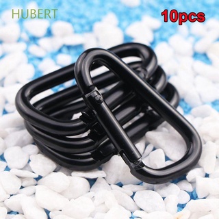 Hubert ตะขอแขวนกาต้มน้ํา Carabiner พวงกุญแจอลูมิเนียมสีดํา 10 ชิ้น