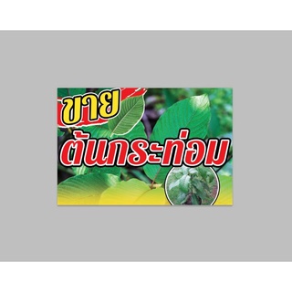 ป้ายไวนิล ขายต้น ขนาด 60*40 ซม.พร้อมเจาะตาไก่ฟรี