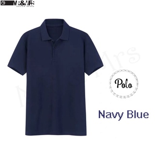 เสื้อโปโล เสื้อคอปกชาย/หญิง แขนสั้น POLO ผ้าCOTTON มีกระเป๋าหน้า (สีกรม) HONEY BIRD