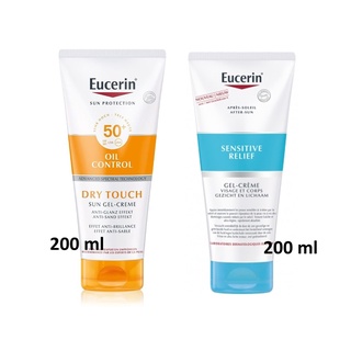 (Exp. 2023) Eucerin Sun Protection SUN DRY TOUCH ACNE OIL CONTROL SPF50+ 200ml , After Sun Gel-Cream 200 ml