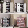 PLAIN BLACK 12TIER 6BOX DIY SHOECK พร้อมตะขอแขวน (2C6TB)