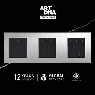 ART DNA รุ่น A77 Switch LED 1 Gang 2 Gang และ 3 Gang 1 Way ขนาด 3x3" เฟรมขัดเงา ปลั๊กไฟโมเดิร์น ปลั๊กไฟสวยๆ สวิทซ์ สวยๆ