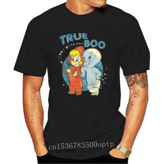 เสื้อยืดผ้าฝ้ายพิมพ์ลายขายดี เสื้อยืดพิมพ์ลายการ์ตูน Casper And Wendy True Boo สไตล์ย้อนยุคคุณภาพสูงสําหรับผู้หญิง