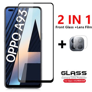 ฟิล์มกระจกนิรภัยสำหรับฟิล์มกระจกนิรภัยสําหรับ Oppo A93 OppoA93 A 93 2-in-1 9H Tempered Glass Film ฟิล์มกันรอยเลนส์กล้อง ฟิล์มหลัง