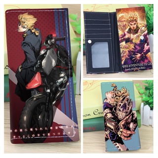 กระเป๋าสตางค์ หนัง PU ใบยาว ลายการ์ตูนอนิเมะ JoJos Bizarre Adventure Giorno Giovanna สําหรับผู้ชาย และผู้หญิง