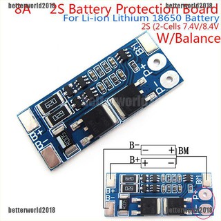 (Better) บอร์ดชาร์จแบตเตอรี่ลิเธียม 2 S 8A 7.4V สําหรับแบตเตอรี่ลิเธียม 18650 Li-ion