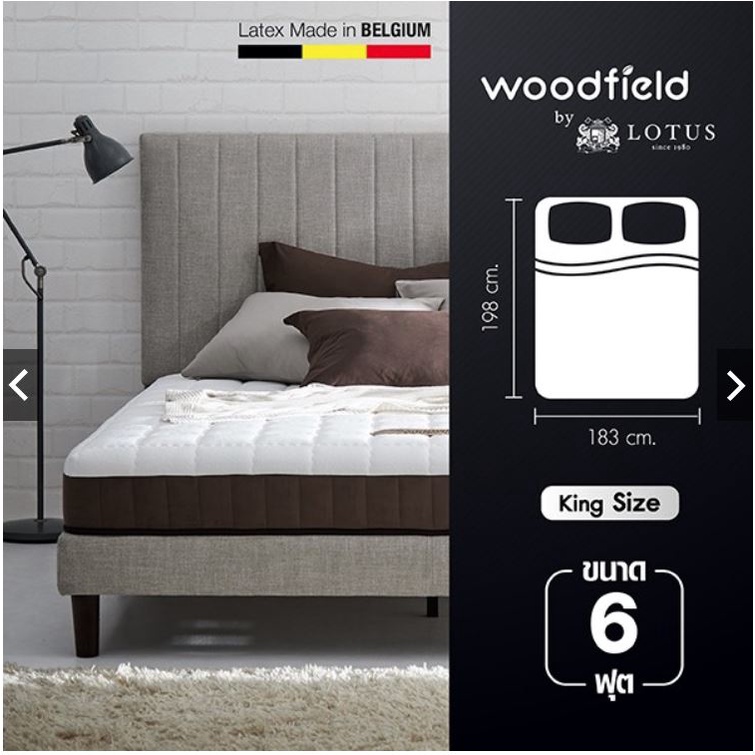 Woodfield By Lotus ที่นอนยางพารา รุ่น E-Hybrid II