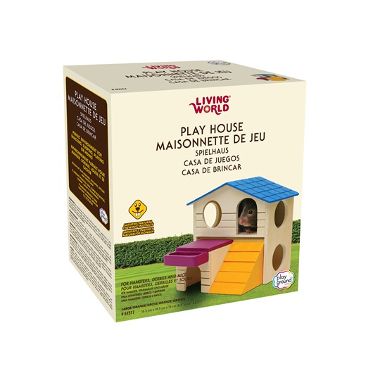 Living World Hamster Play House - ใหญ่ - 16.5 x 16.5 x 15 ซม. (6.5 x 6.5 x 5.9")