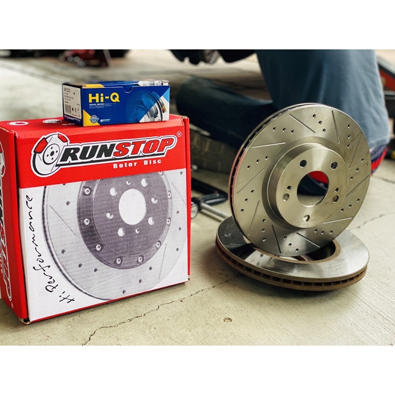 จาน เจาะรู เซาะร่อง RUNSTOP Tiger D4D MightyX Mighty X 4x2 ตัวเตี้ย 257 มม จานเบรค แต่ง จานซิ่ง (ไม่