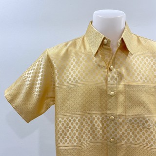เสื้อผู้ชายลายไหมแพรวา No. 03 (เหลือง) (ทักแชทสอบถามได้นะคะ💖…