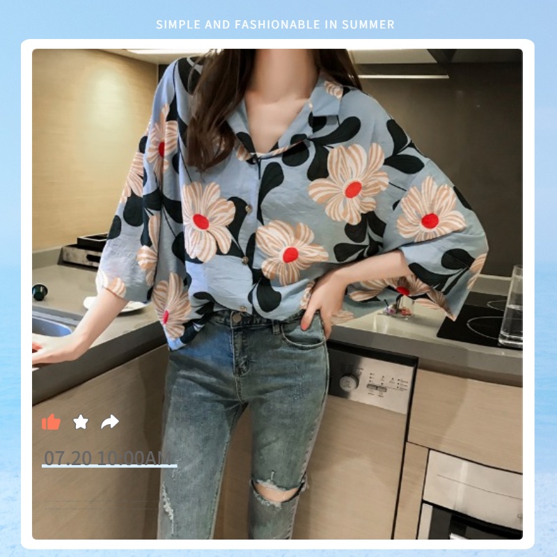 FBAShop ไปค่ะสาววว เสื้อลายดอกสไตล์วินเทจน่ารักกำลังดี ใส่เที่ยวก็ได้ ลุคทำงานออฟฟิศ เรียบง่าย นุ่มนวล เป็นมิตรกับผิว