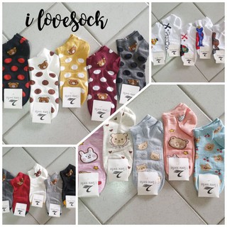 🧦ถุงเท้าข้อสั้นงานป้าย​ i​ love​ sock คอตตอนแท้​ (เซ็ต 5  คู่) 🧦