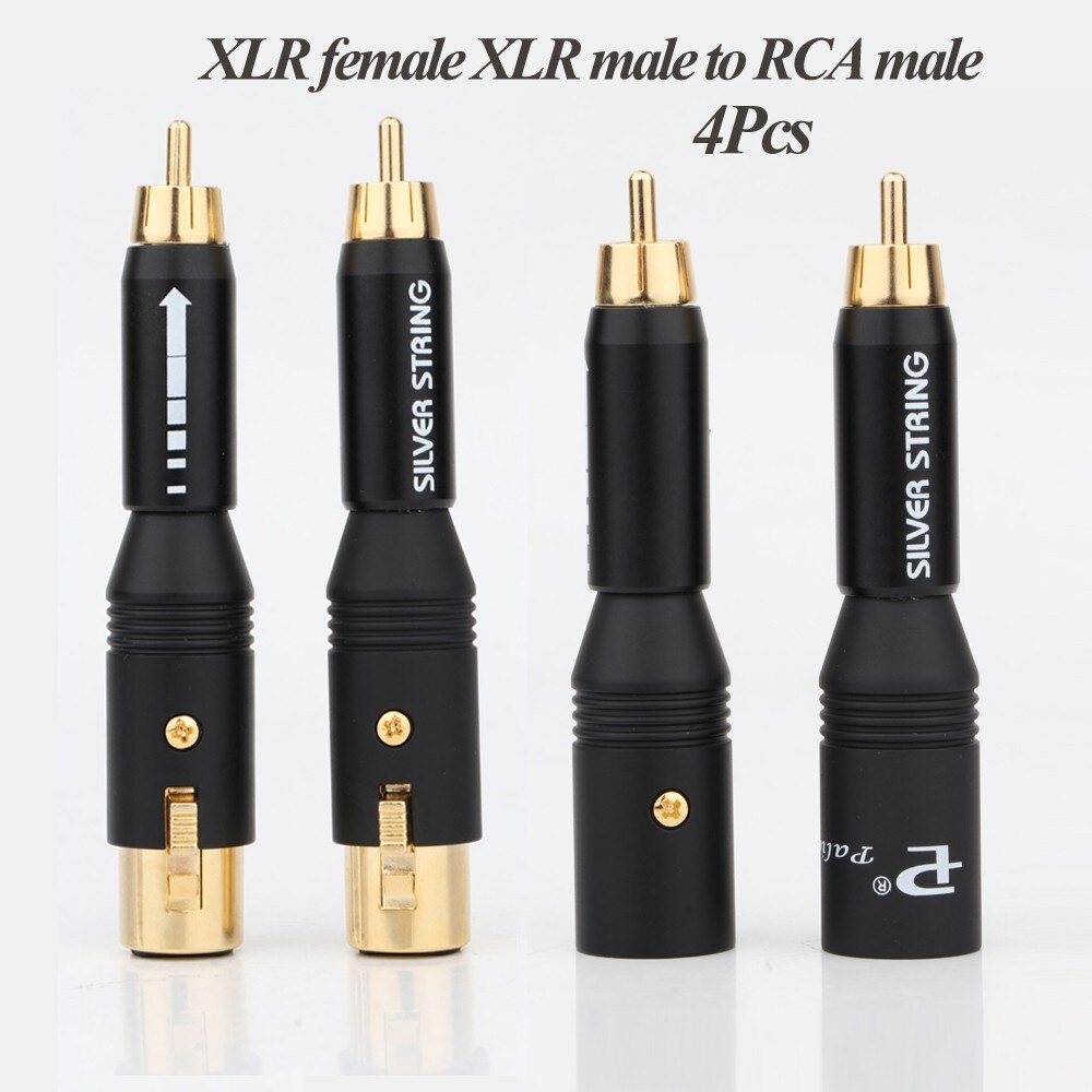 Preffair High Performacn audio RCA Male to XLR Female Gold Plated adapter Connector for Amplifier  2male 2 female