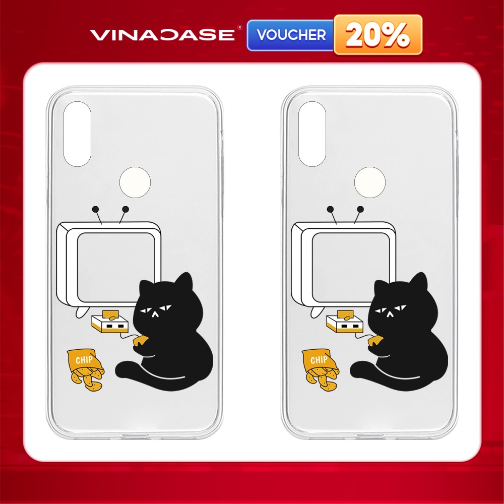 Vsmart Joy 3/Joy 4/Bee 3/...เคสพลาสติกใสพิมพ์ลาย TV Cat
