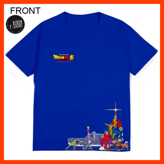 T-shirt  เสื้อยืด ผ้าฝ้าย 100% พิมพ์ลายอนิเมะ Dragon Ball Super Hero Gohan Piccolo Son Goku 30s สีฟ้า สําหรับผู้ชาย ผู้ห