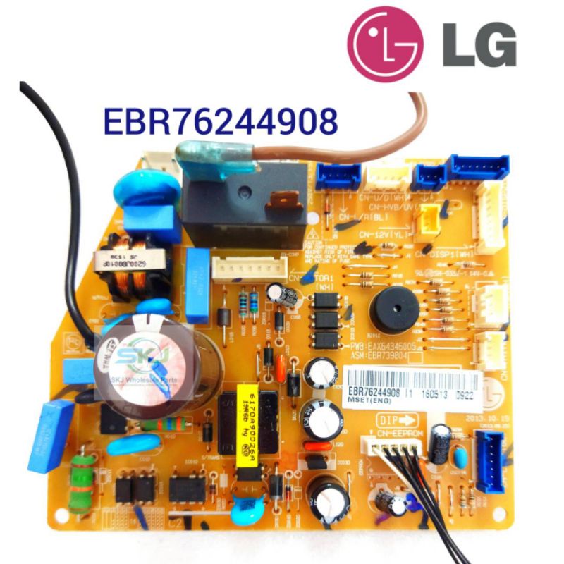 แผงวงจรแอร์/บอร์ดแอร์แอลจี LG Inverter / EBR76244908 + อีพรอม (ใช้ EBR76244911 แทน) รุ่น IC13JN  #อะไหล่แท้มือสอง