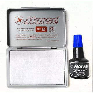 HORSE ตราม้า ชุดแท่นประทับตราและหมึกเติมกันน้ำ จำนวน 1 ชุด