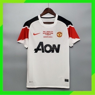 เสื้อกีฬาแขนสั้น ลายทีมชาติฟุตบอล MU Away Man Utd 10-11 ชุดเยือน สไตล์เรโทร