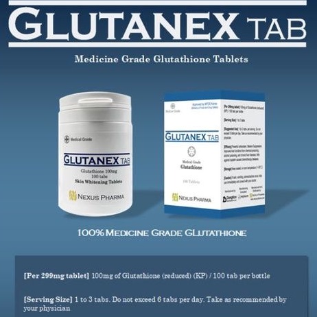 [ส่งฟรี+ 2 แถม 1]glutanex!!​ อาหารเสริมกลูต้าไธโอน 100 เม็ด Glutathione tablet premium high potency high bio 100 tablet