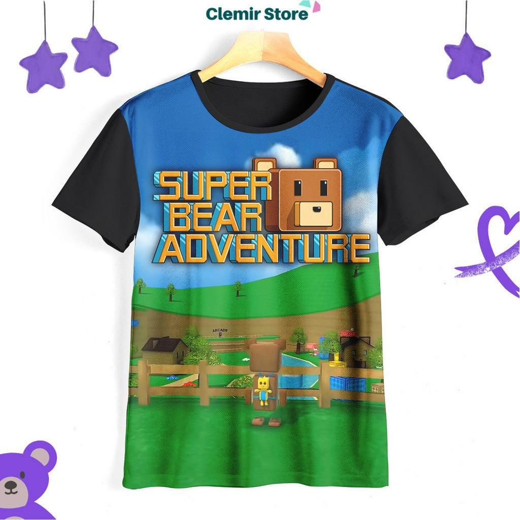 เสื้อยืดเด็ก 3D | 3D T-Shirt Printing Shirt - เสื้อเชิ้ตเด็ก Super Bear Adventure V1 01Sba001 - Clem